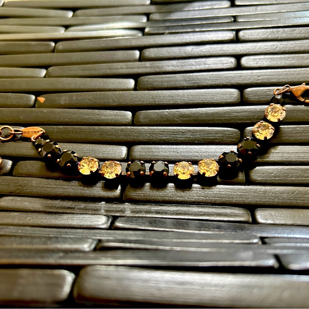 Sabika Elegant Black and Pink Swarovski Crystals on New Bracelet